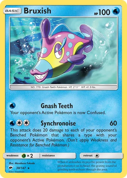 Bruxish, Pokémon card BUS 38 — Burning Shadows set