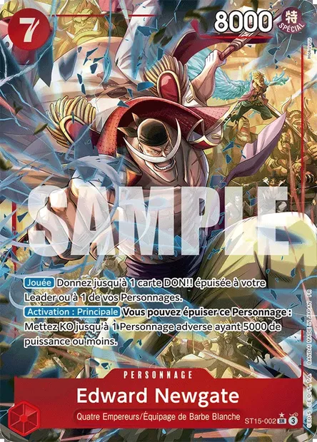 Edward Newgate, carte One Piece ST15-002 — extension ROUGE Edward Newgate