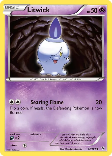 Litwick, Pokémon card NVI 57 — Noble Victories set
