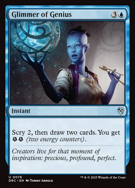 Glimmer of Genius, Magic card DRC 78 — Aetherdrift Commander set