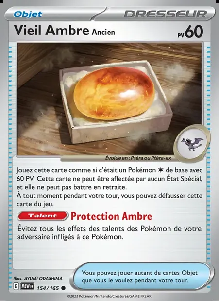 Vieil Ambre Ancien, carte Pokémon MEW 154 — extension 151