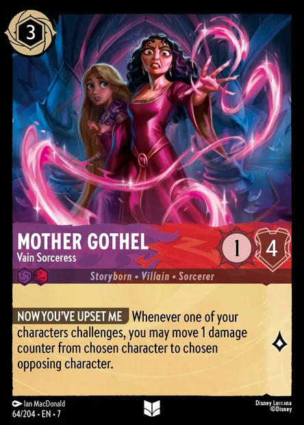 Mother Gothel - Vain Sorceress, Disney Lorcana card CH7-064 — Archazia's Island set