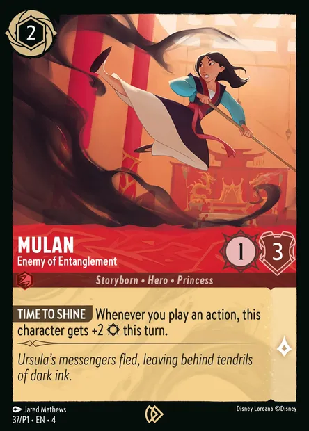 Mulan - Enemy of Entanglement, Disney Lorcana card P1-037 — P1 set