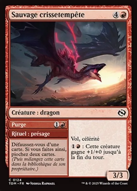 Sauvage crissetempête // Purge, carte Magic TDM 124 — extension Tarkir: Dragonstorm