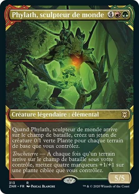 Phylath, sculpteur de monde, carte Magic ZNR 313 — extension Renaissance de Zendikar