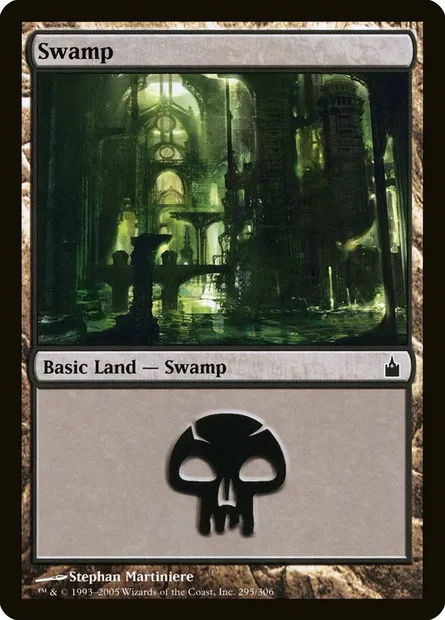 Swamp, Magic card RAV 295 — Ravnica: City of Guilds set