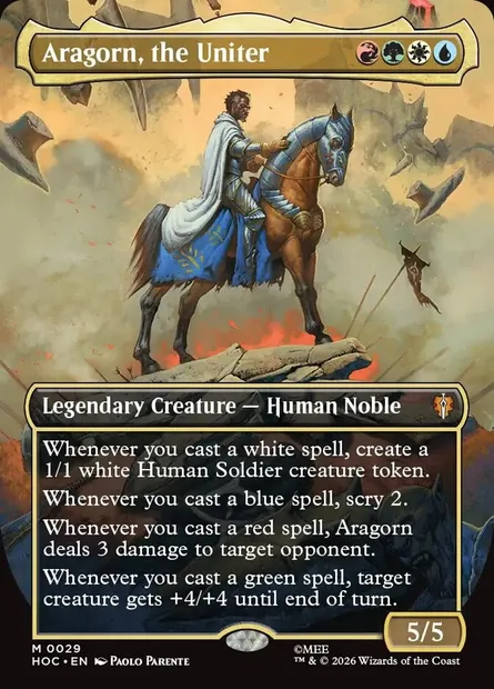 Aragorn, the Uniter, Magic card HOC 29 — The Hobbit Eternal set