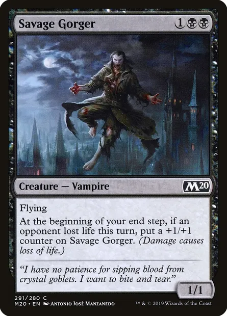 Savage Gorger, Magic card M20 291 — Core Set 2020 set
