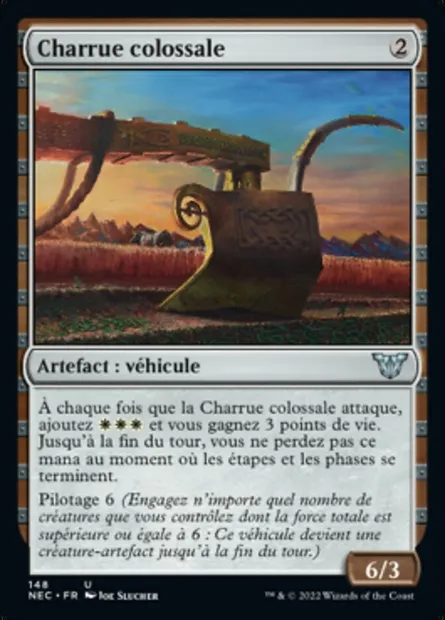 Charrue colossale, carte Magic NEC 148 — extension Neon Dynasty Commander