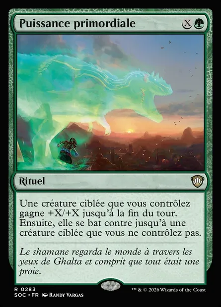 Puissance primordiale, carte Magic SOC 283 — extension Secrets of Strixhaven Commander