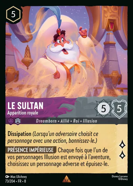 Le Sultan - Apparition royale, carte Disney Lorcana CH8-073 — extension Le Règne de Jafar
