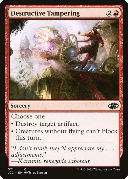 Destructive Tampering, Magic card J22 521 — Jumpstart 2022 set