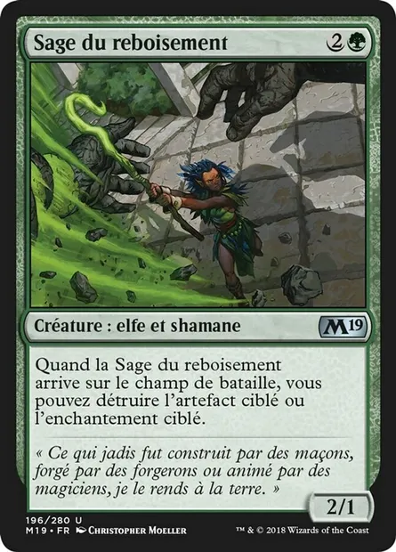 Sage du reboisement, carte Magic M19 196 — extension Core Set 2019