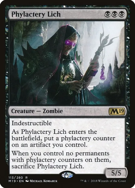 Phylactery Lich, Magic card M19 113 — Core Set 2019 set
