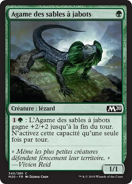 Agame des sables à jabots, carte Magic M20 340 — extension Core Set 2020
