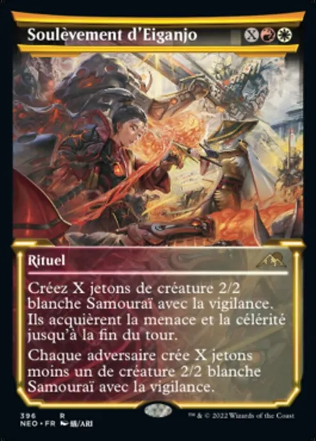 Soulèvement d'Eiganjo, carte Magic NEO 396 — extension Kamigawa: La Dynastie Néon