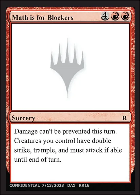 Math is for Blockers, Magic card UNK RR16 — Unknown Event set