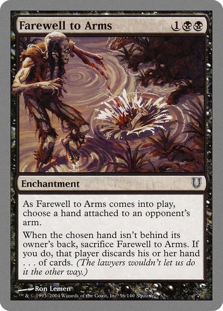 Farewell to Arms, carte Magic UNH 56 — extension Unhinged