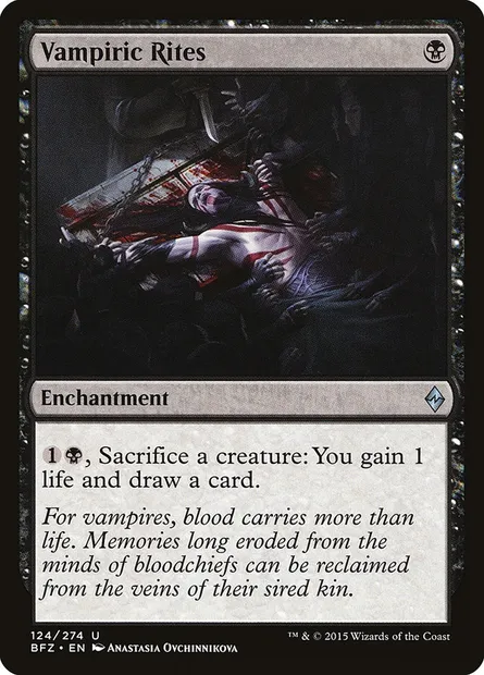 Vampiric Rites, Magic card BFZ 124 — Battle for Zendikar set