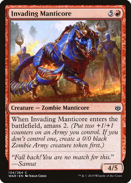 Invading Manticore, Magic card WAR 134 — War of the Spark set