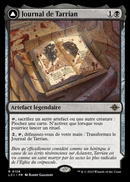 Journal de Tarrian // La Tombe d'Aclazotz, carte Magic LCI 126 — extension The Lost Caverns of Ixalan