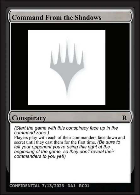 Command From the Shadows, Magic card UNK RC01b — Unknown Event set