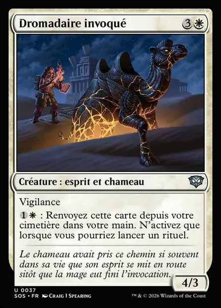 Dromadaire invoqué, carte Magic SOS 37 — extension Secrets of Strixhaven