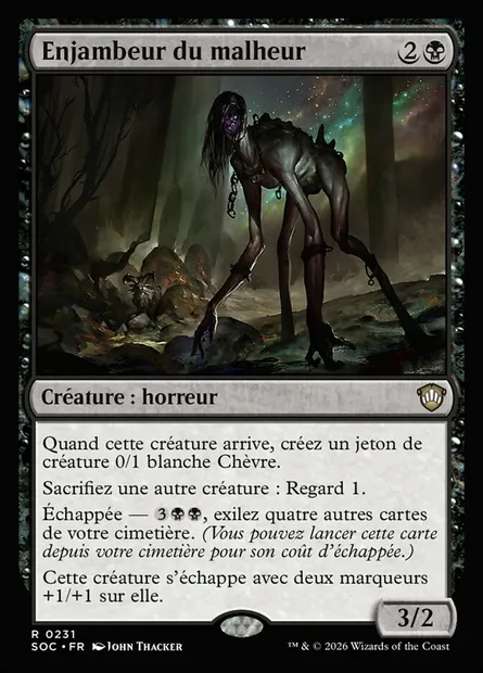 Enjambeur du malheur, carte Magic SOC 231 — extension Secrets of Strixhaven Commander