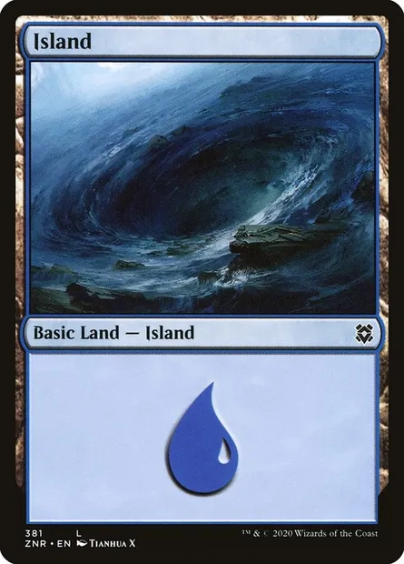 Island, Magic card ZNR 381 — Zendikar Rising set