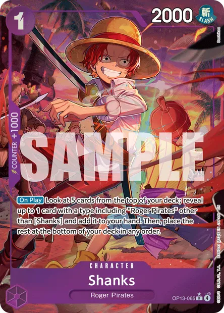 Shanks, One Piece card OP13-065 — CARRYING ON HIS WILL set