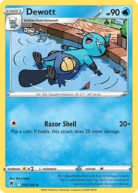 Dewott, Pokémon card ASR 042 — Astral Radiance set