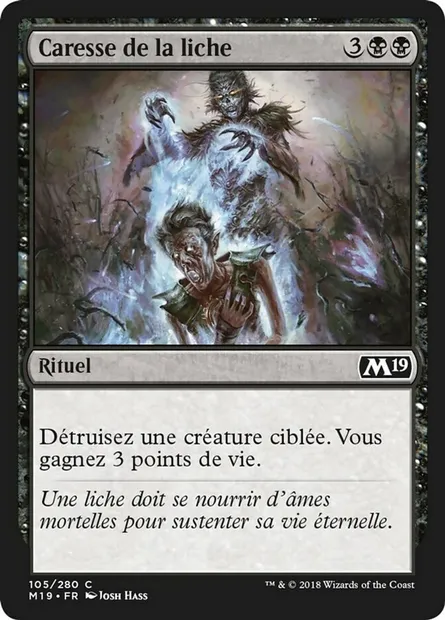 Caresse de la liche, carte Magic M19 105 — extension Core Set 2019