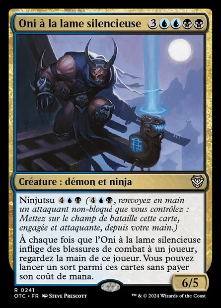 Oni à la lame silencieuse, carte Magic OTC 241 — extension Outlaws of Thunder Junction Commander