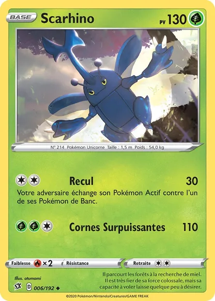 Scarhino, carte Pokémon RCL 6 — extension Clash des Rebelles