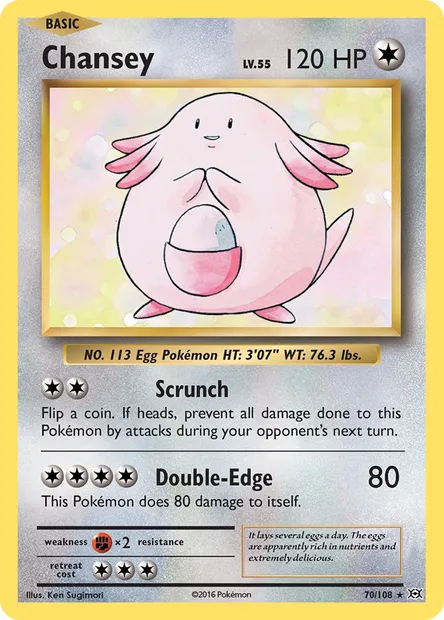 Chansey, Pokémon card EVO 70 — Evolutions set