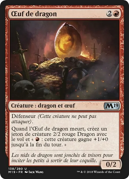Œuf de dragon, carte Magic M19 138 — extension Core Set 2019