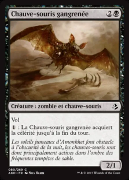 Chauve-souris gangrenée, carte Magic AKH 80 — extension Amonkhet
