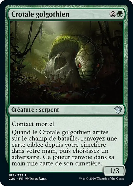 Crotale golgothien, carte Magic C20 189 — extension Commander 2020