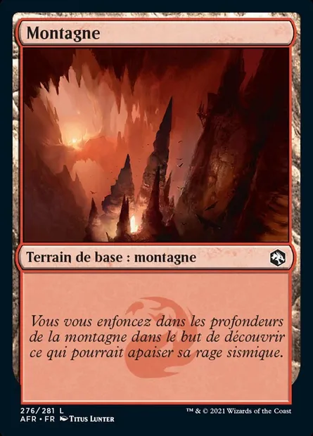 Montagne, carte Magic AFR 276 — extension Forgotten Realms: Aventures dans les Royaumes Oubliés