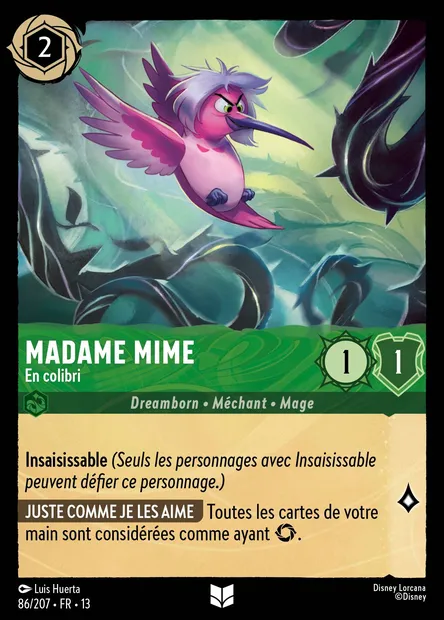 Madame Mime - En colibri, carte Disney Lorcana CH13-086 — extension Invasion Epineuse!