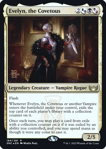 Evelyn, la cupide, carte Magic PSNC 184s — extension Streets of New Capenna Promos