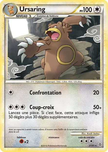Ursaring, carte Pokémon UL 27 — extension Déchaînement