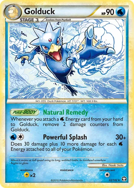 Golduck, Pokémon card TM 22 — Triumphant set