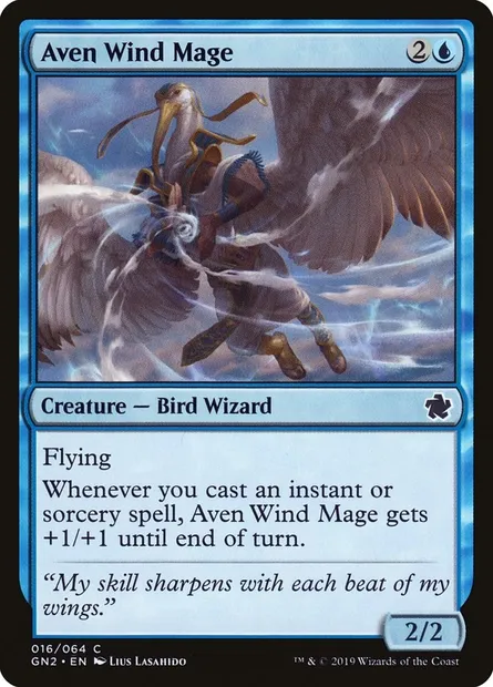 Aven Wind Mage, Magic card GN2 16 — Game Night 2019 set