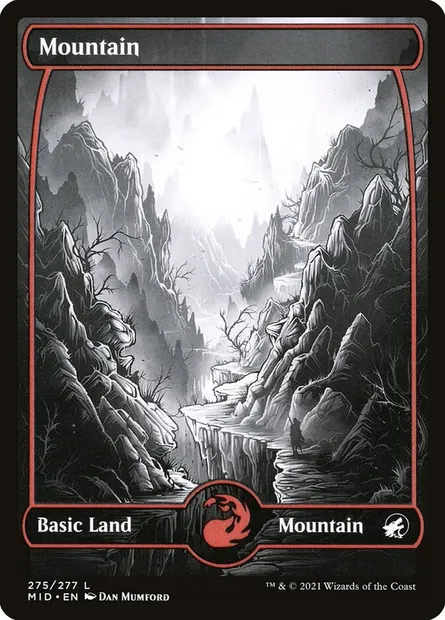 Mountain, Magic card MID 275 — Innistrad: Midnight Hunt set
