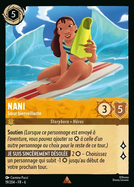 Nani - Sœur bienveillante, carte Disney Lorcana CH6-019 — extension La Mer Azurite