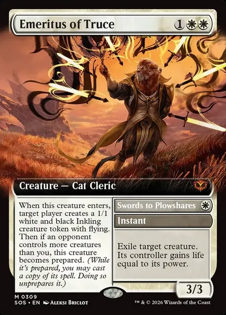 Emeritus of Truce // Swords to Plowshares, Magic card SOS 309 — Secrets of Strixhaven set