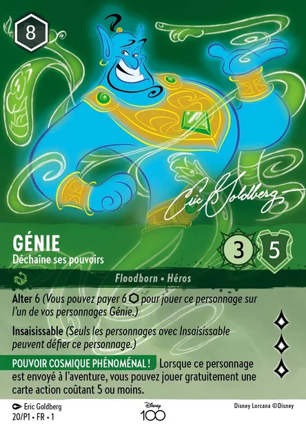 Génie - Déchaîne ses pouvoirs, carte Disney Lorcana P1-020 — extension P1