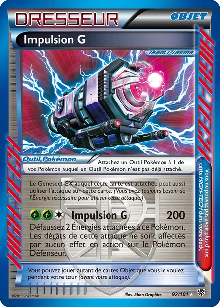 Impulsion G, carte Pokémon PLB 92 — extension Explosion Plasma
