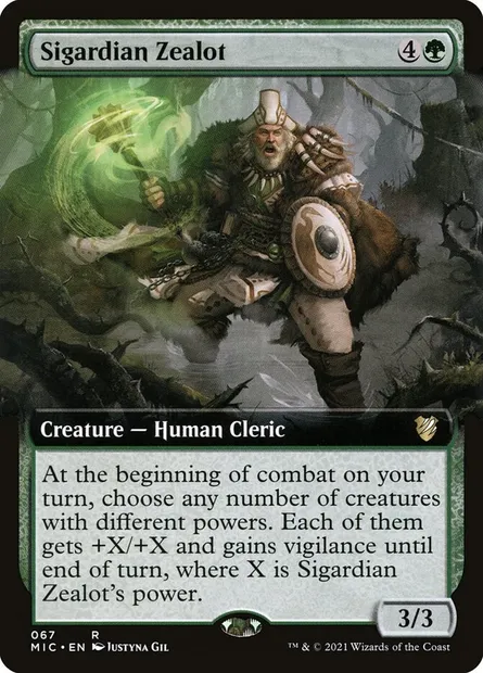 Sigardian Zealot, Magic card MIC 67 — Midnight Hunt Commander set